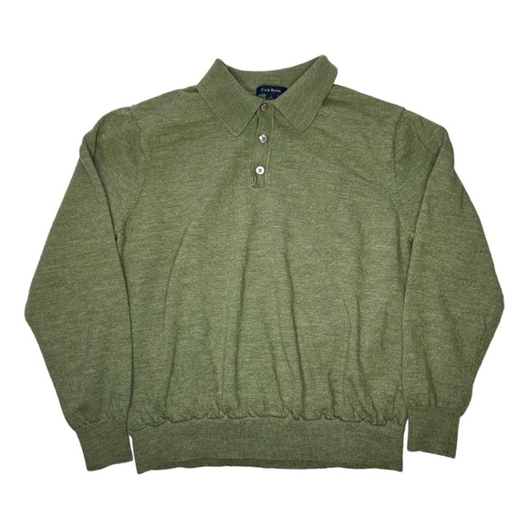 Club Room Other - Club Room Men’s 100% Merino Wool Green Collared Sweater Size Large